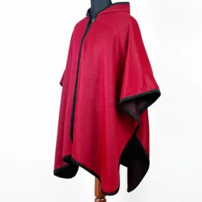 Paquisha - Lightweight Baby Alpaca Hooded Cape Poncho - Red - Unisex