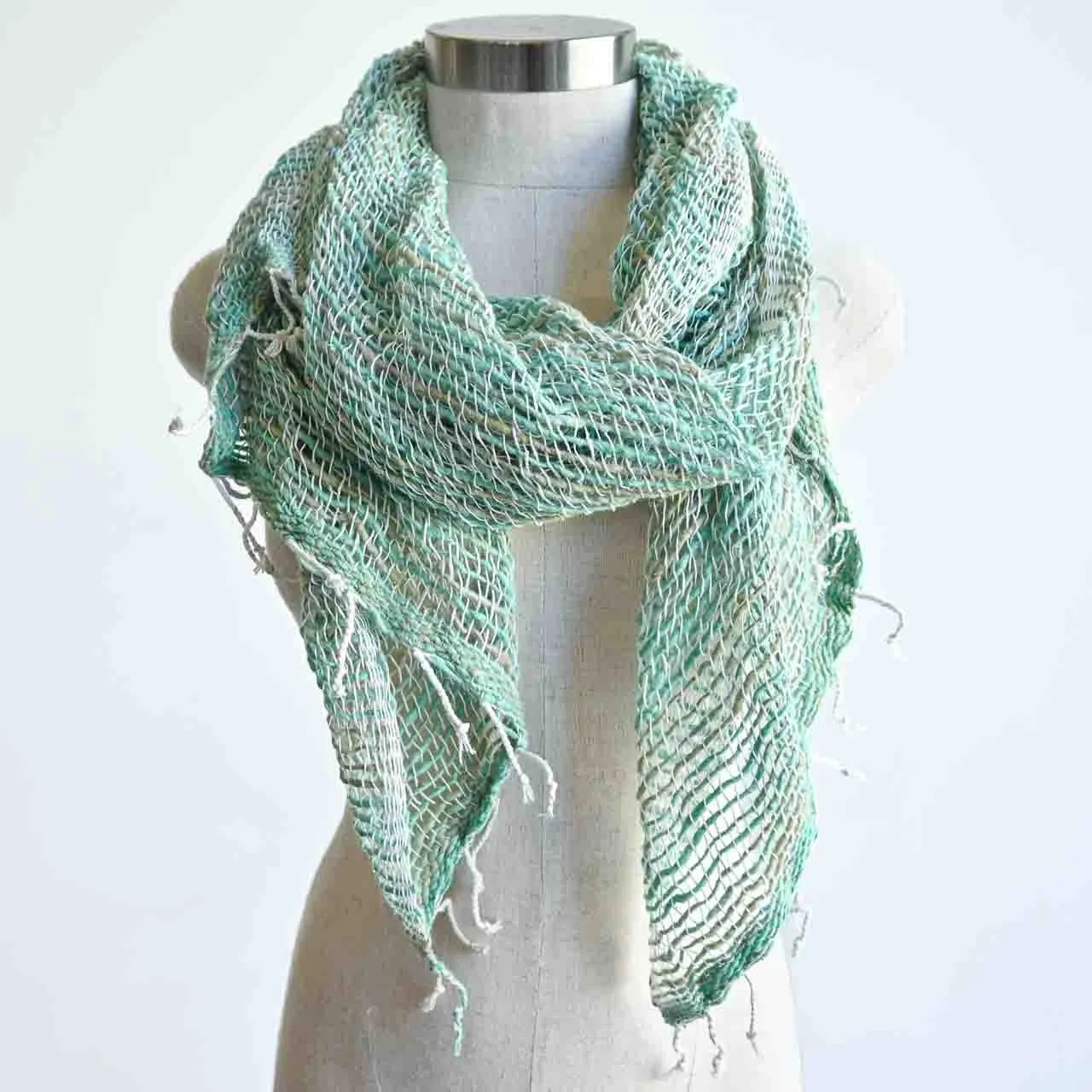 100% Natural Cotton Hand Woven Scarf