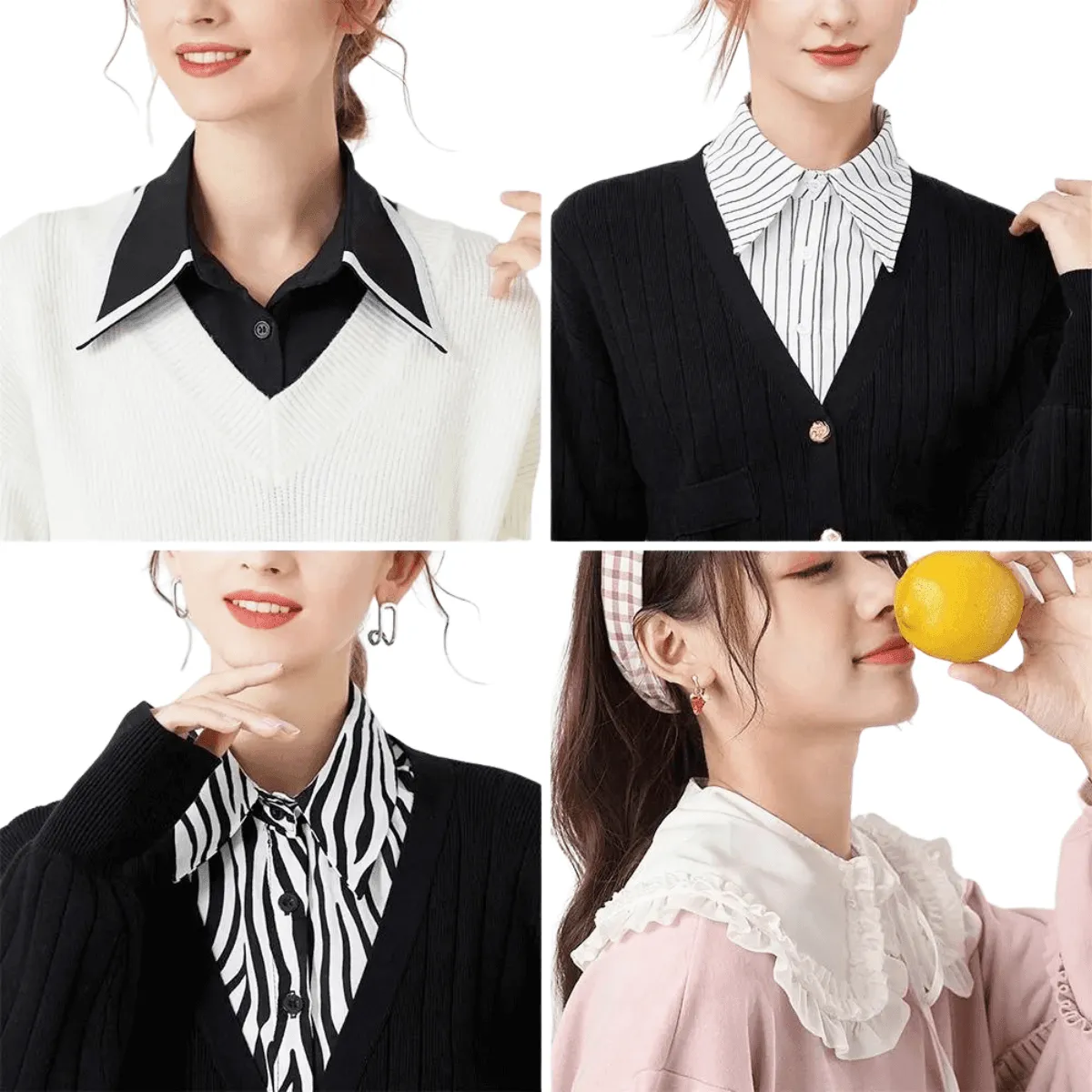 1pc Fake Collar - Detachable Shirt Collar For Women In 53 Styles!