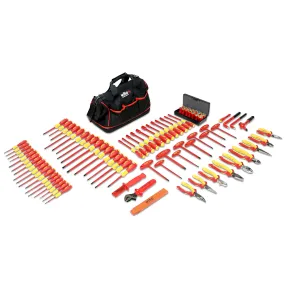 80 Piece Master Electrician's Insulated Tool Set in Canvas Tool Bag