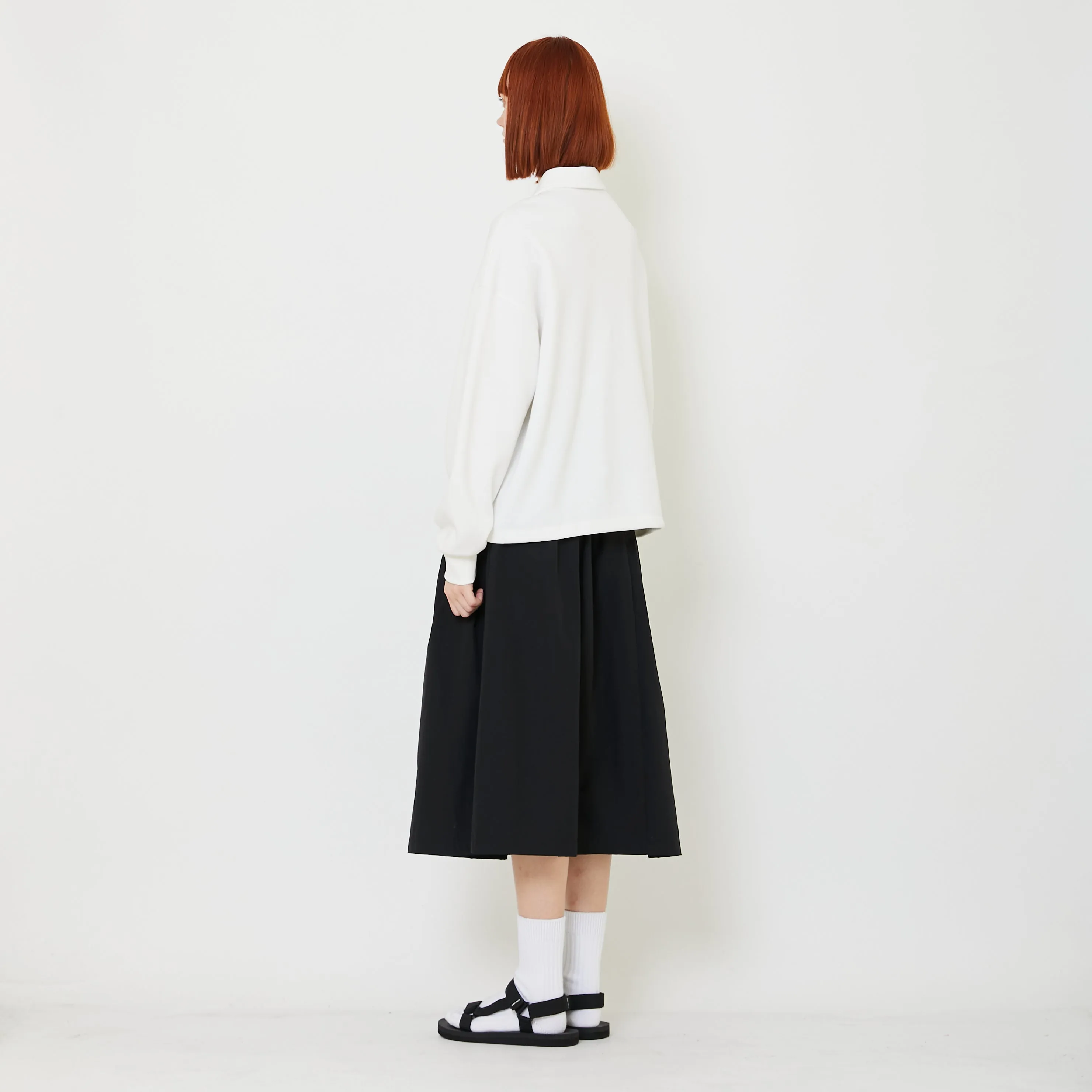 Adult Genderless Cropped Polo Sweater - Off White - SU2408002A