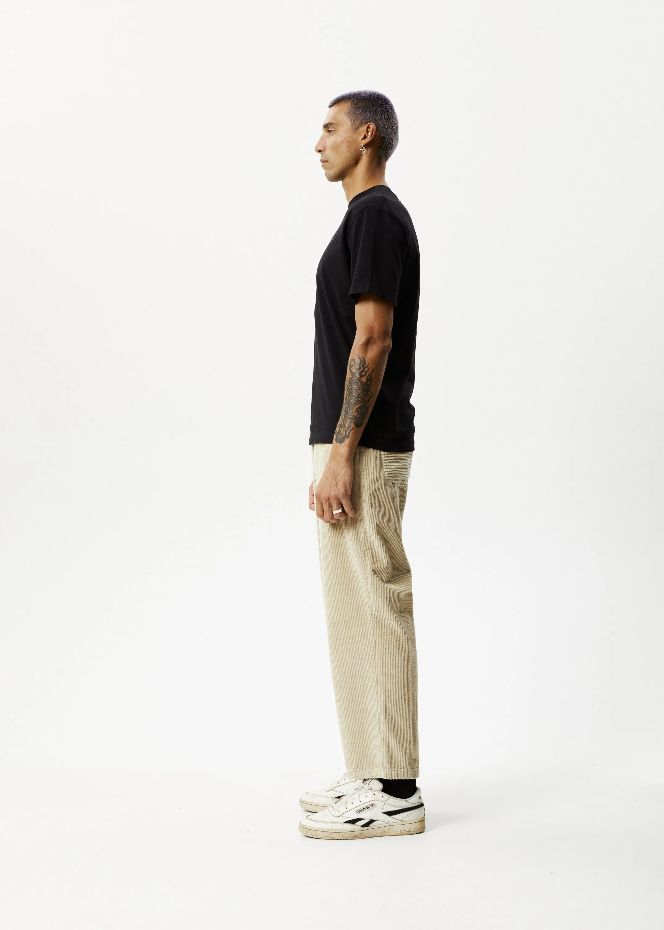 AFENDS Mens Pablo - Corduroy Baggy Pants - Dark Ecru