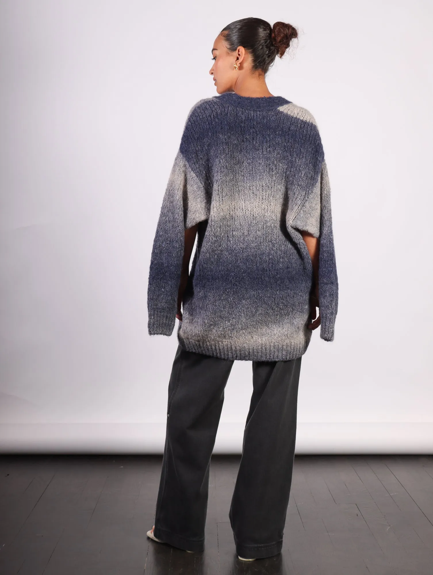 Alai Knitted Cardigan in Utility Blue by Rodebjer