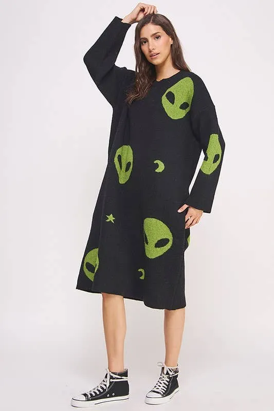 ALIEN OVERSIZED KNIT SWEATER DRESS