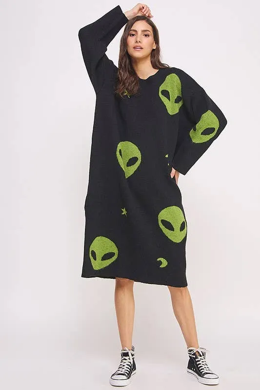 ALIEN OVERSIZED KNIT SWEATER DRESS