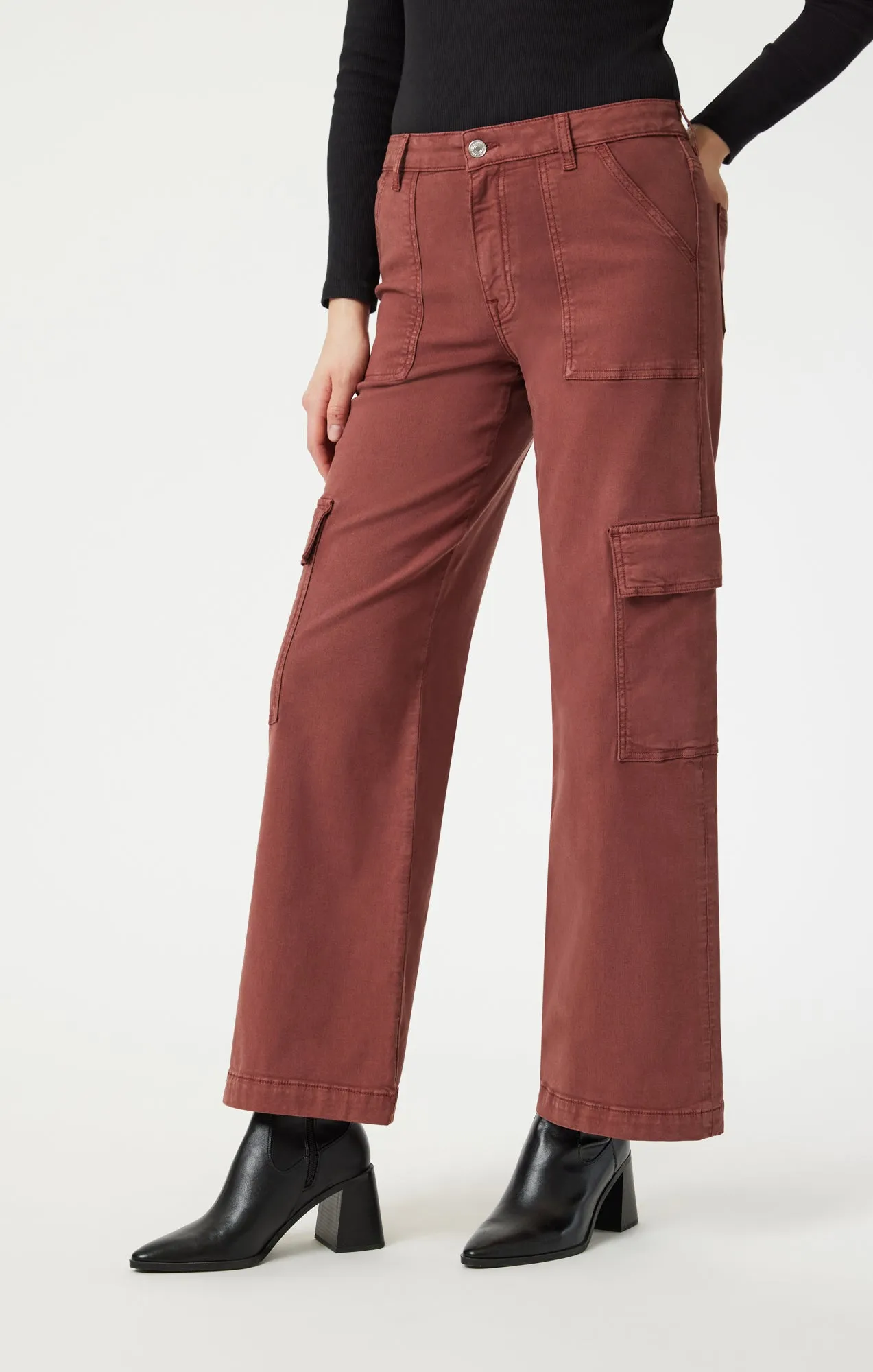 ALVA STRAIGHT CARGO IN CHERRY LUXE TWILL