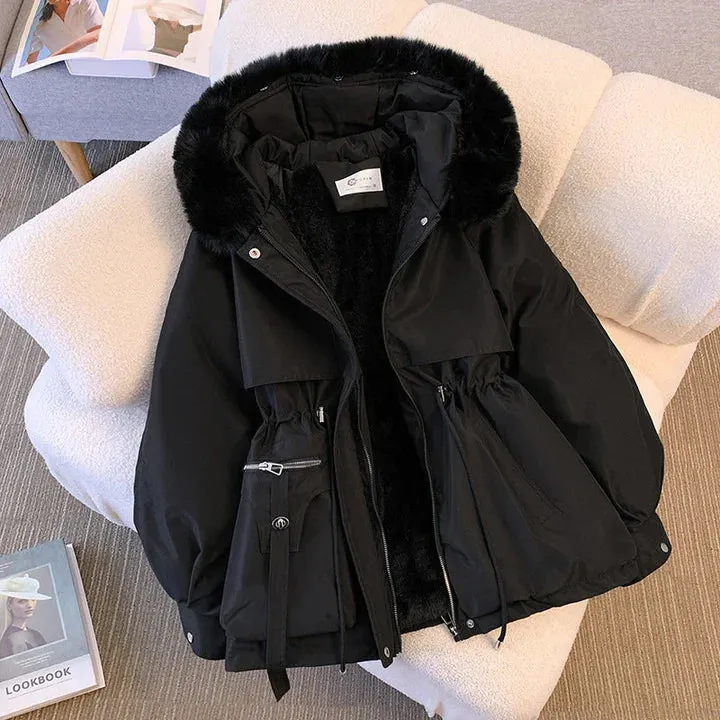 AMAYA™ | ELEGANT WINTER FUR HOODED JACKET FOR WOMEN