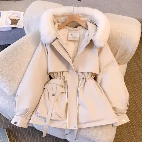 AMAYA™ | ELEGANT WINTER FUR HOODED JACKET FOR WOMEN