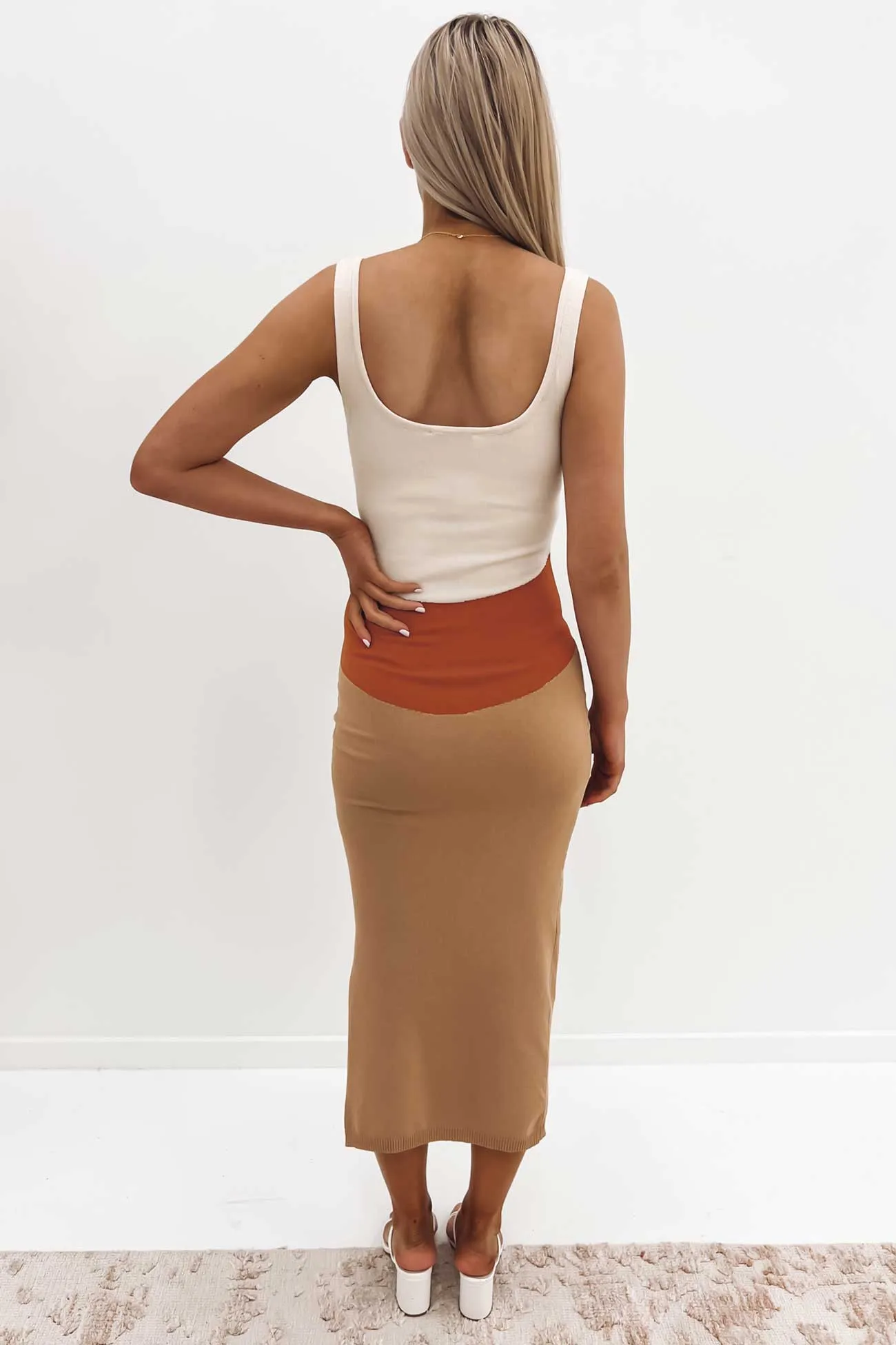 Ambar Midi Dress Tan