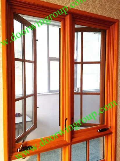 American Style Aluminium Wood Window, Latest Modern Wood-Alu Window, Double/Triple Glazing Glass Window, Standard American Tilt & Turn Window - China Casement Window, American Style Casement Window