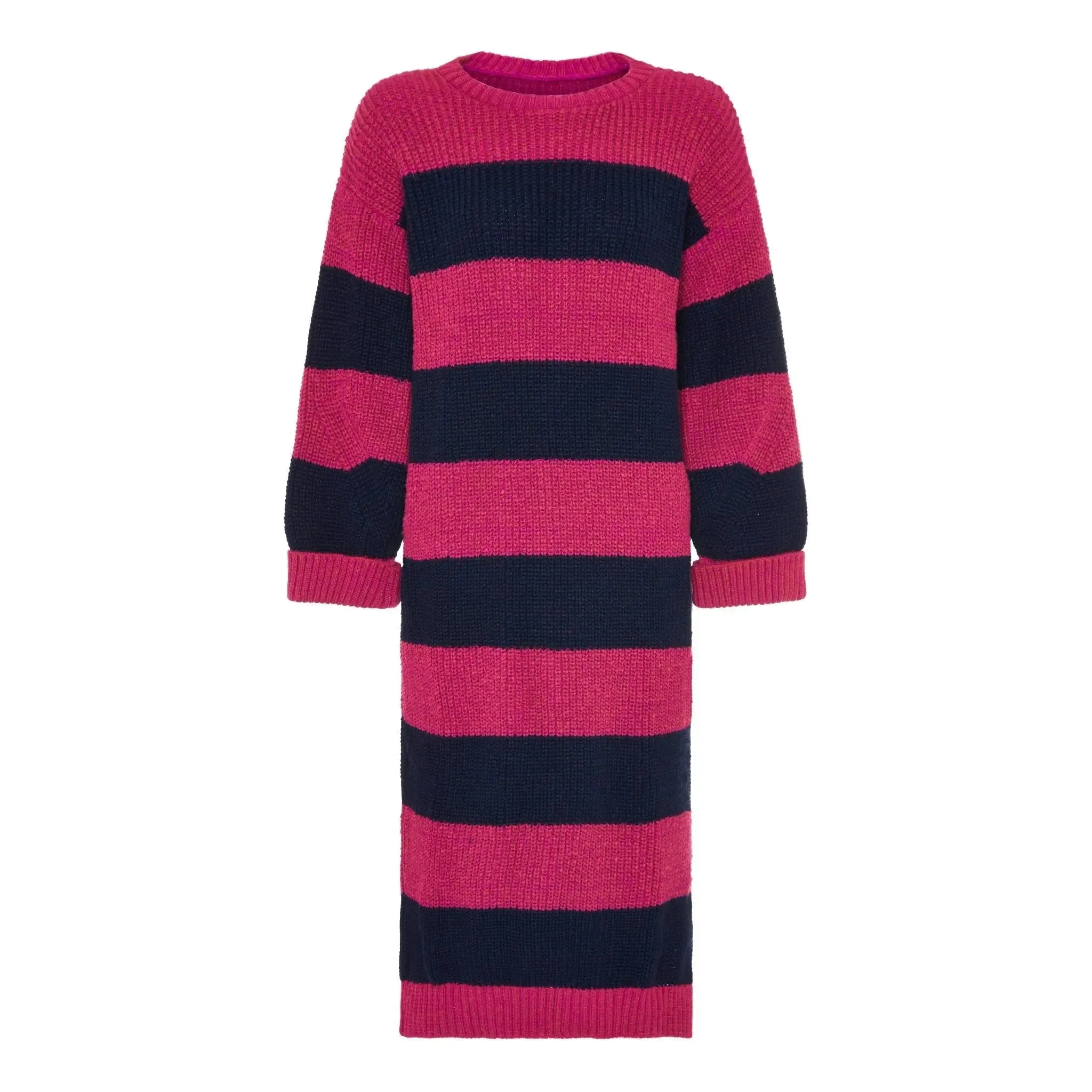 Antonia Chunky Stripe Midi Dress - Navy