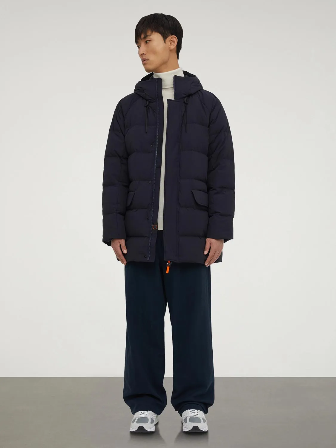 Aspesi Hooded Quilted Parka Navy