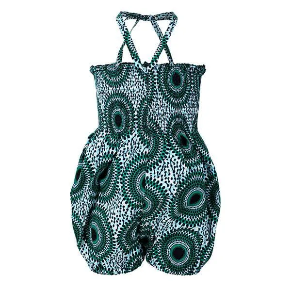 BABY GIRLS ANKARA ROMPER - GREEN