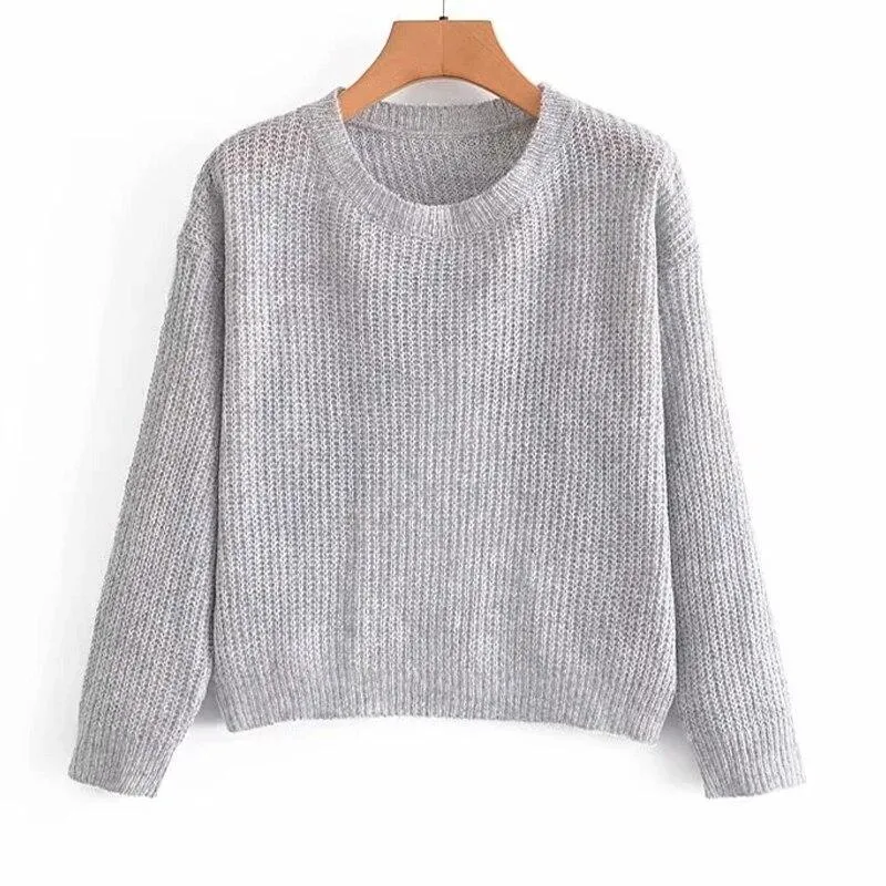 Backless Knitted Pullovers Long Sleeve Sweater