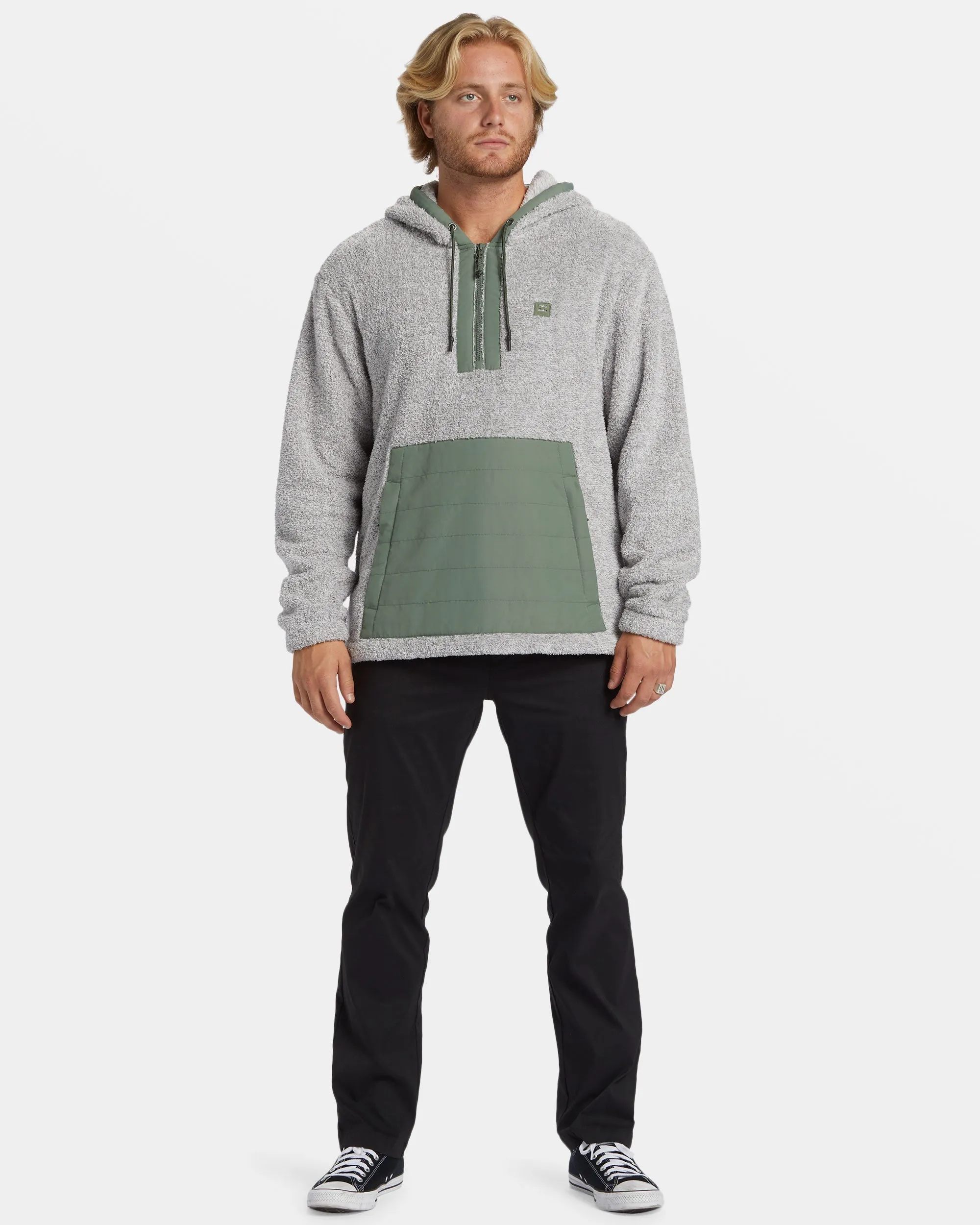 Badger Half Zip Hoodie - Grey Htr