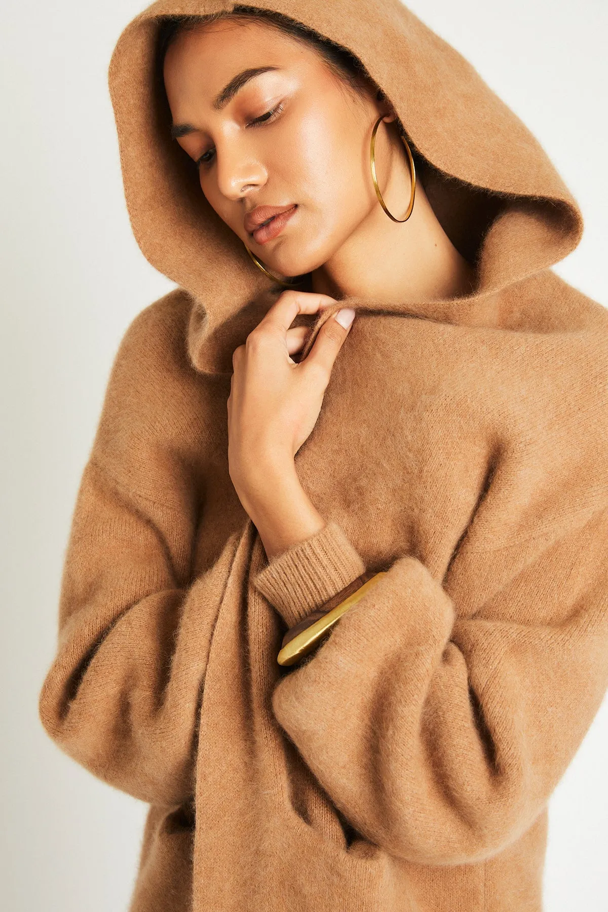   Beryll Cashmere Coat with Hood | Camel