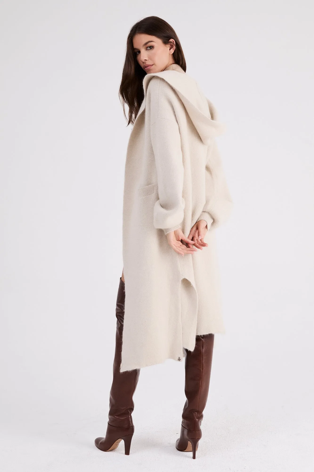   Beryll Cashmere Coat with Hood | Shell Beach