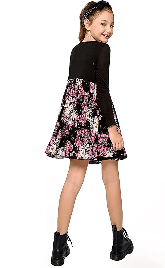 Big Girls Busy Floral Print Dress