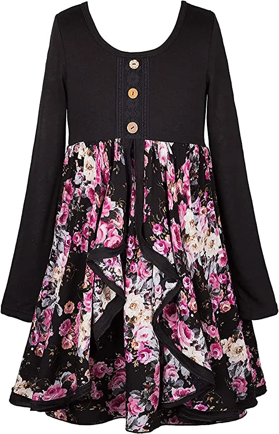 Big Girls Busy Floral Print Dress