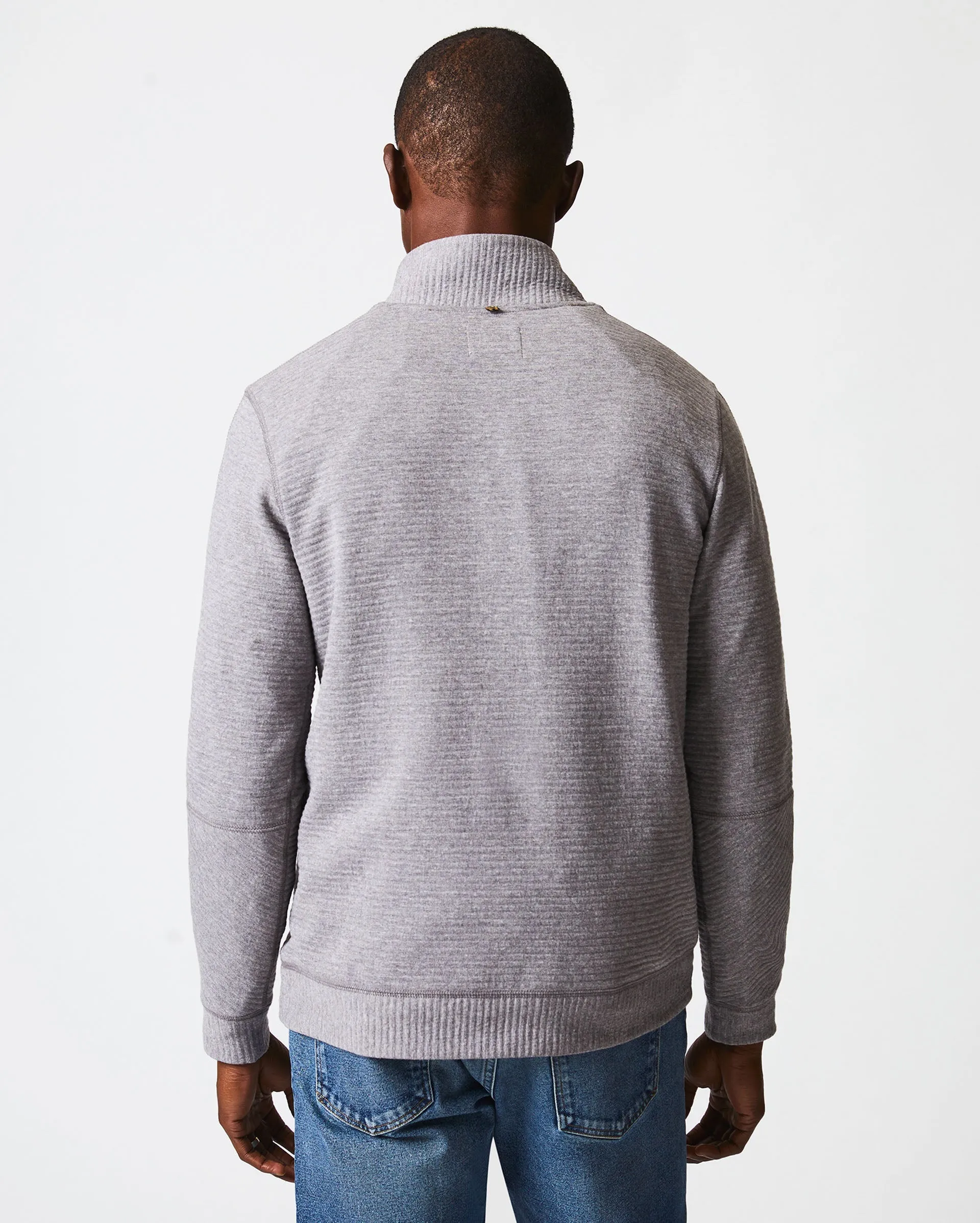 Billy Reid Quilted Quarter-Zip Mock Neck Sweater