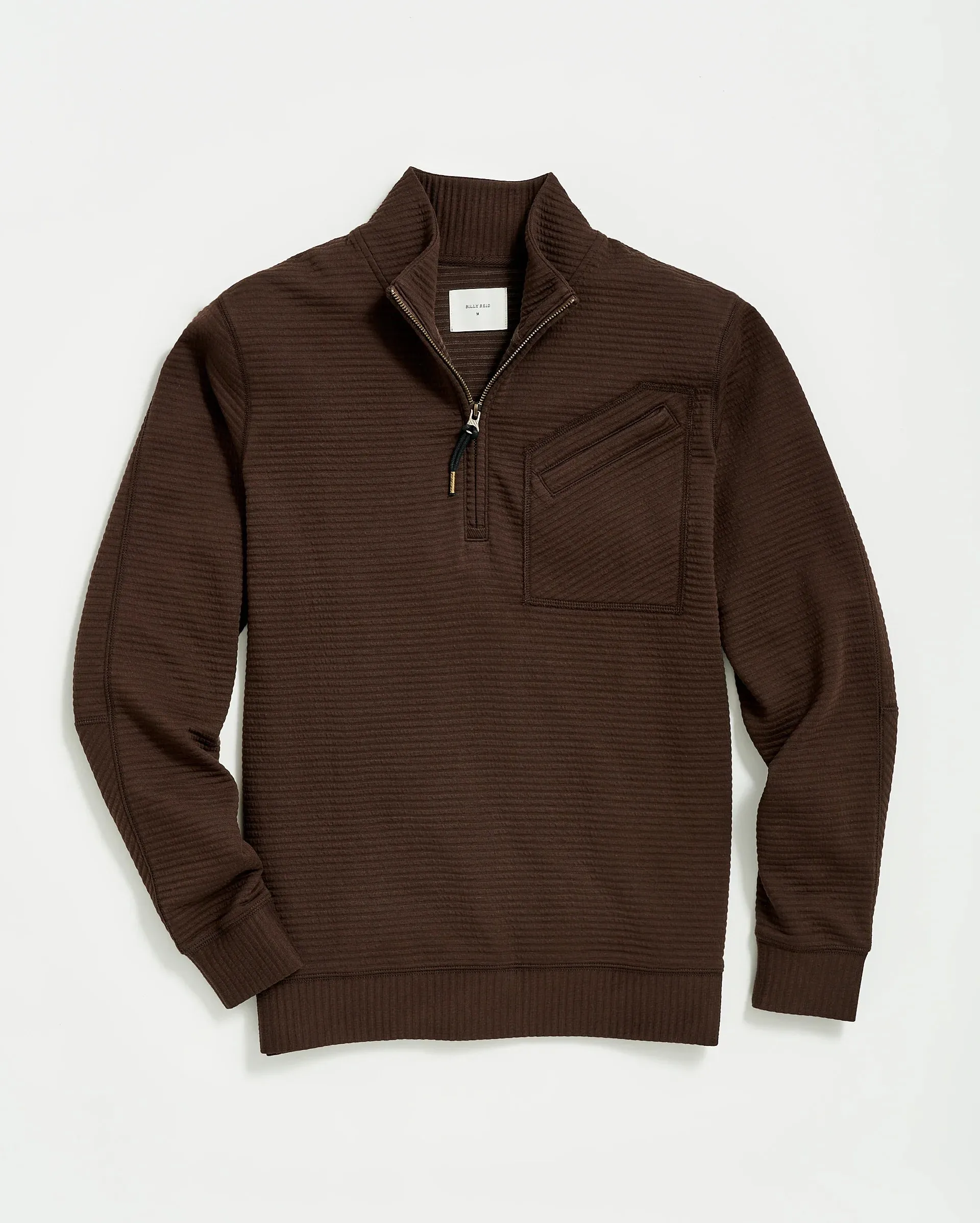 Billy Reid Quilted Quarter-Zip Mock Neck Sweater