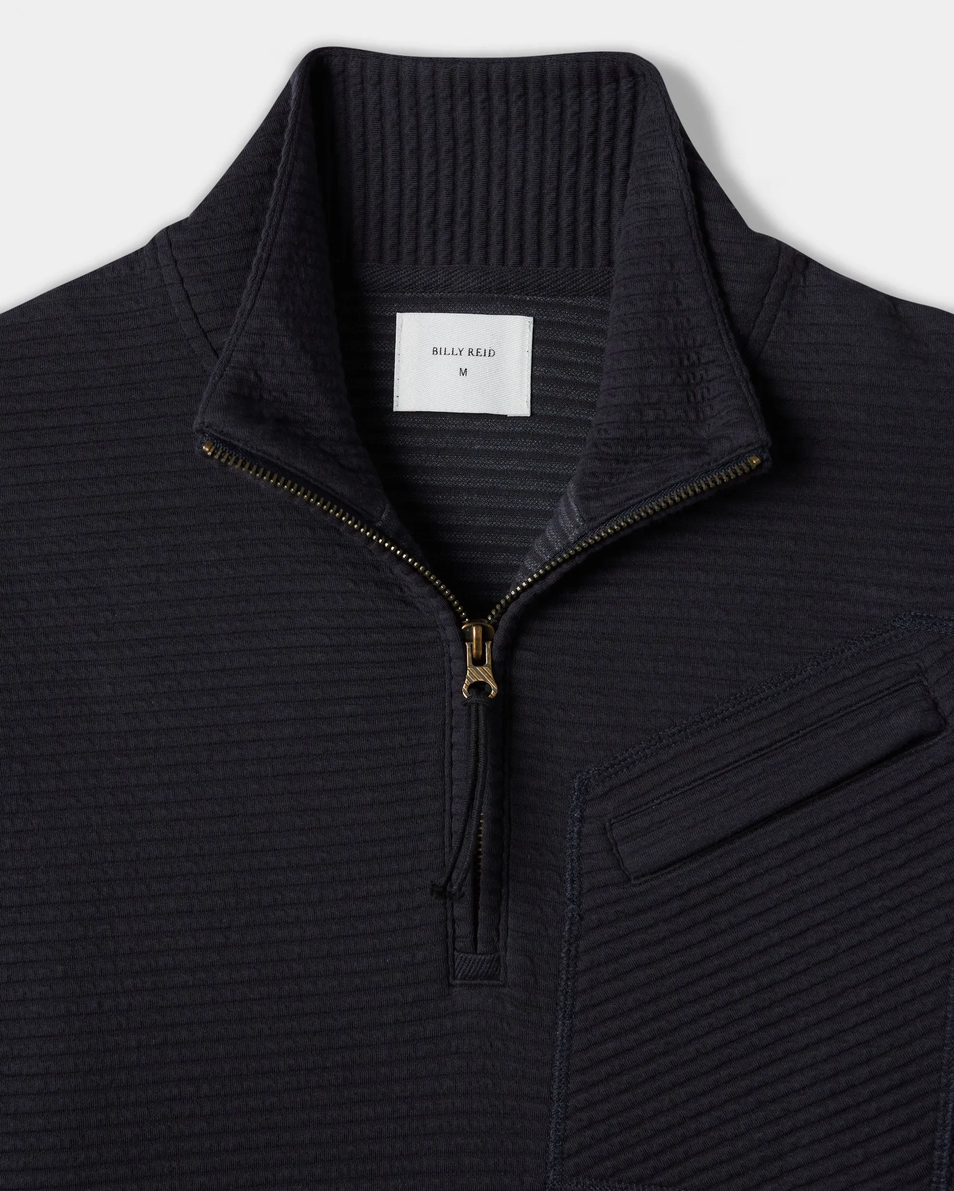 Billy Reid Quilted Quarter-Zip Mock Neck Sweater