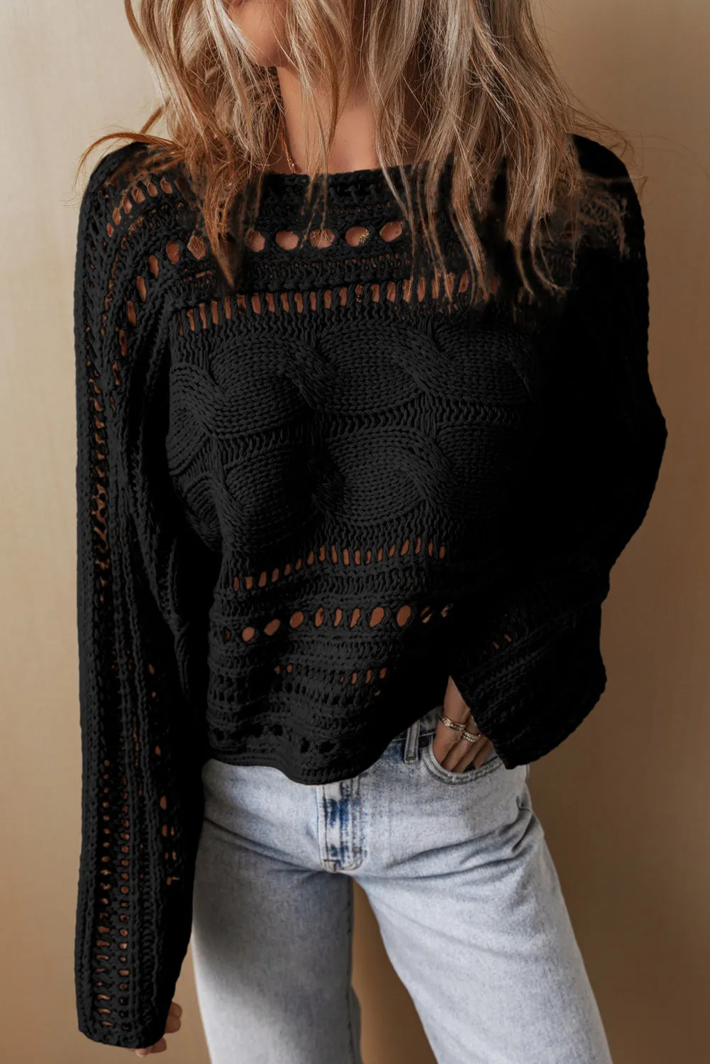 Cable Knit Cropped Sweater - 3 Colors