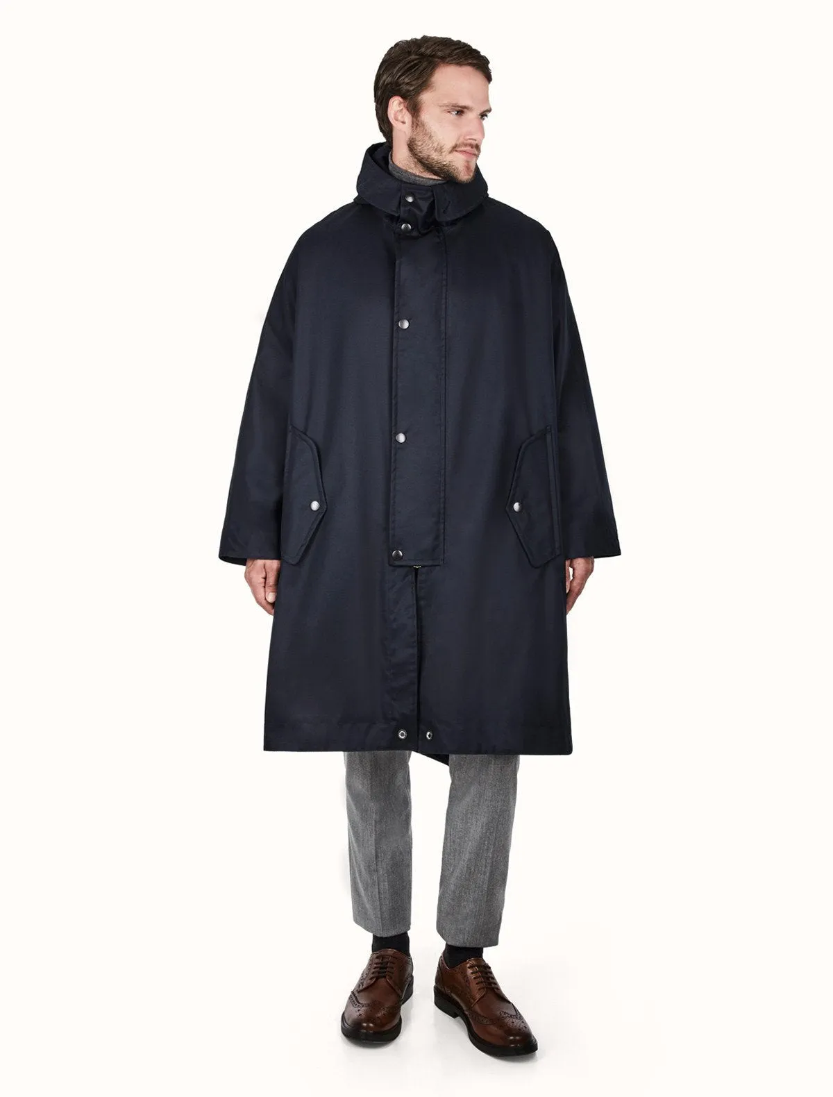 Cape Grenfell Cloth Navy with Merino Wool Lining