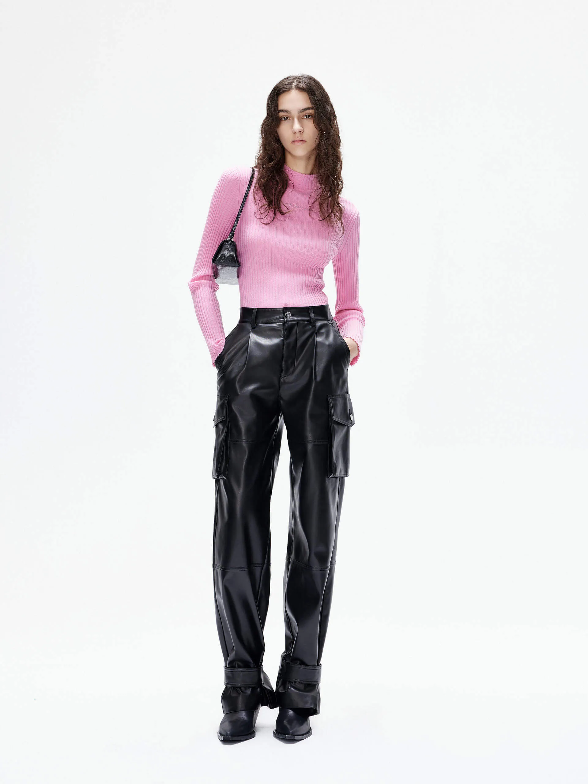 Cargo PU Leather Pants