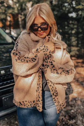 Chestnut Latte Sherpa Jacket Curves