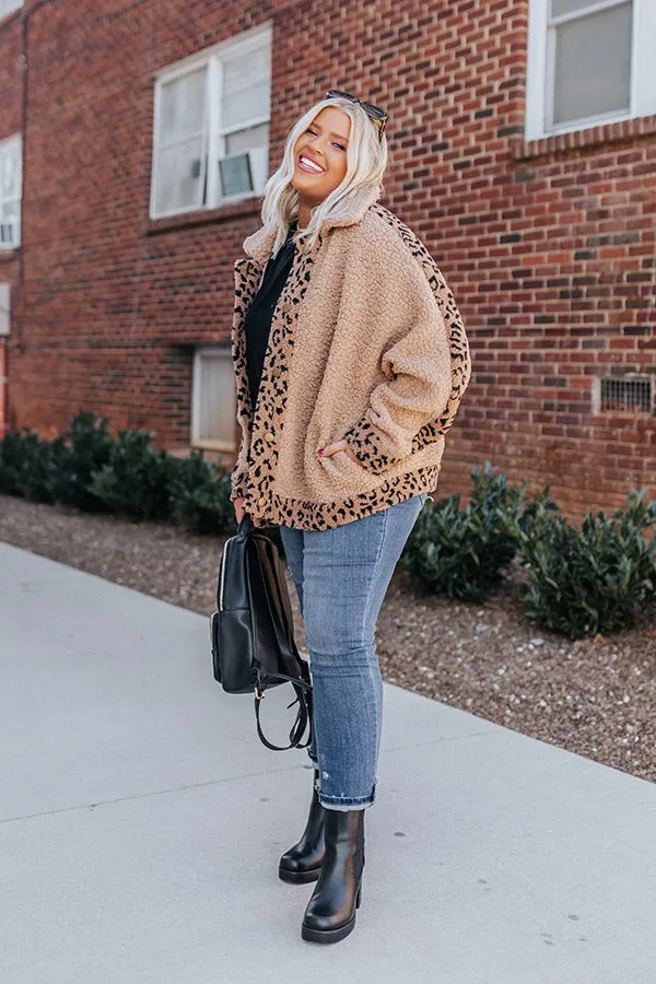 Chestnut Latte Sherpa Jacket Curves