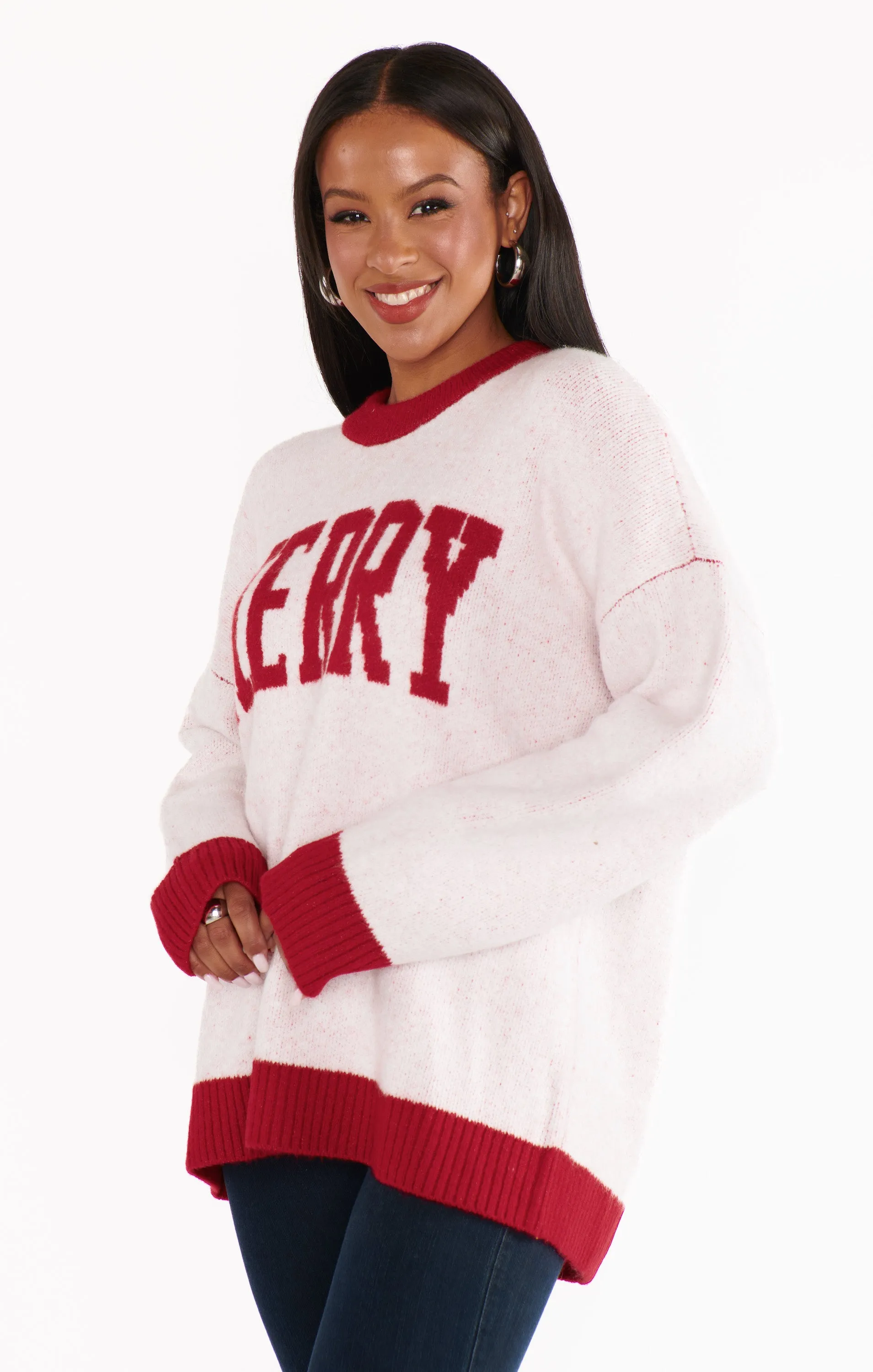 Classic Crewneck Sweater ~ Merry Graphic Knit