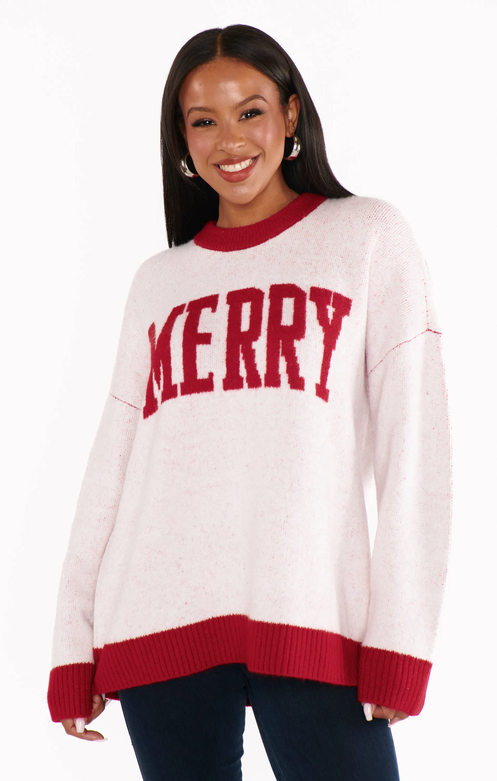 Classic Crewneck Sweater ~ Merry Graphic Knit