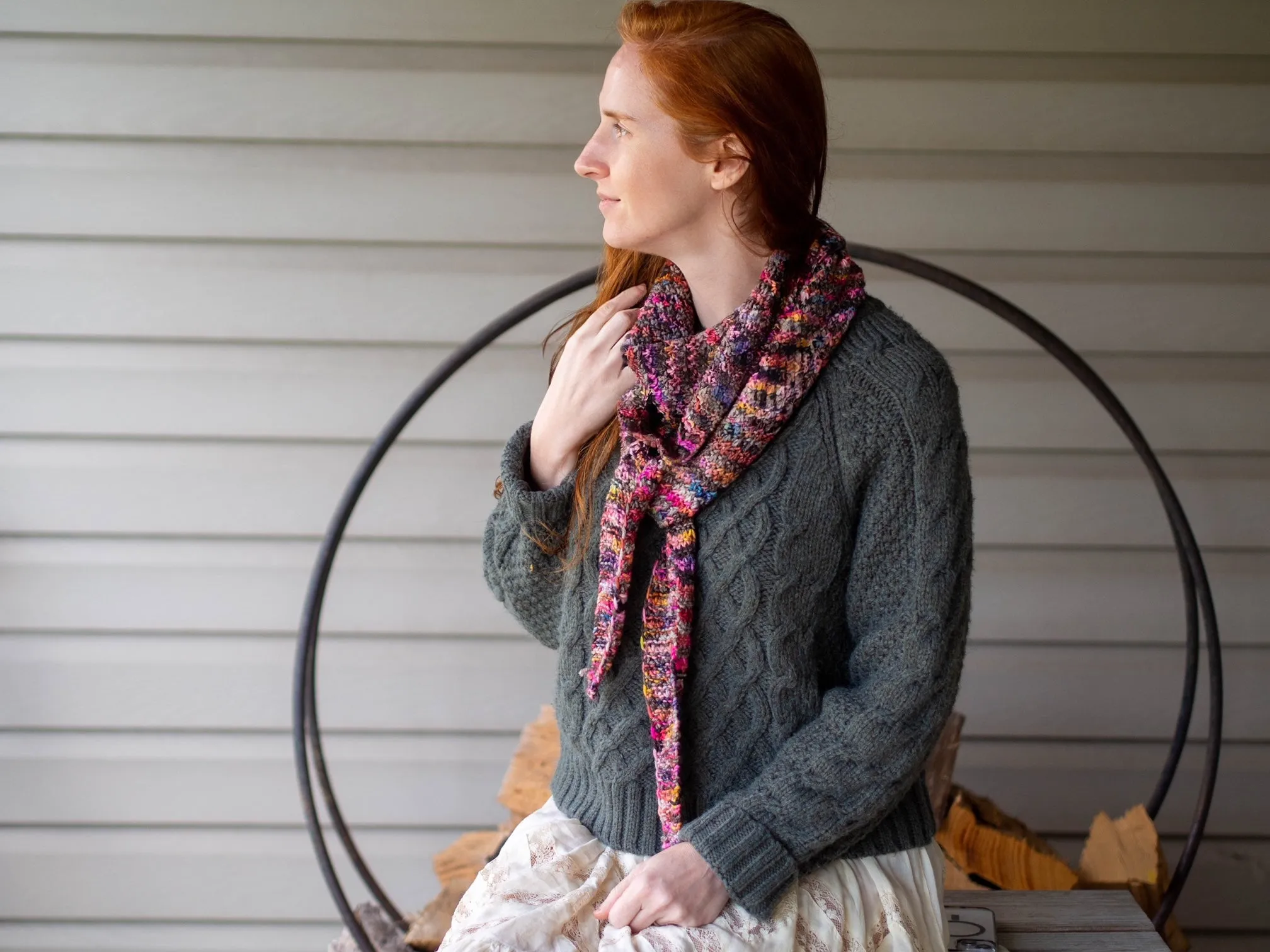 Clove Hitch Scarf Sport or DK Weight Knitting Pattern