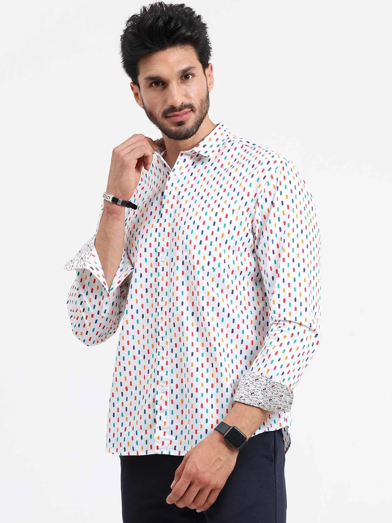 Colour Bed Printed Full Sleeve Shirt