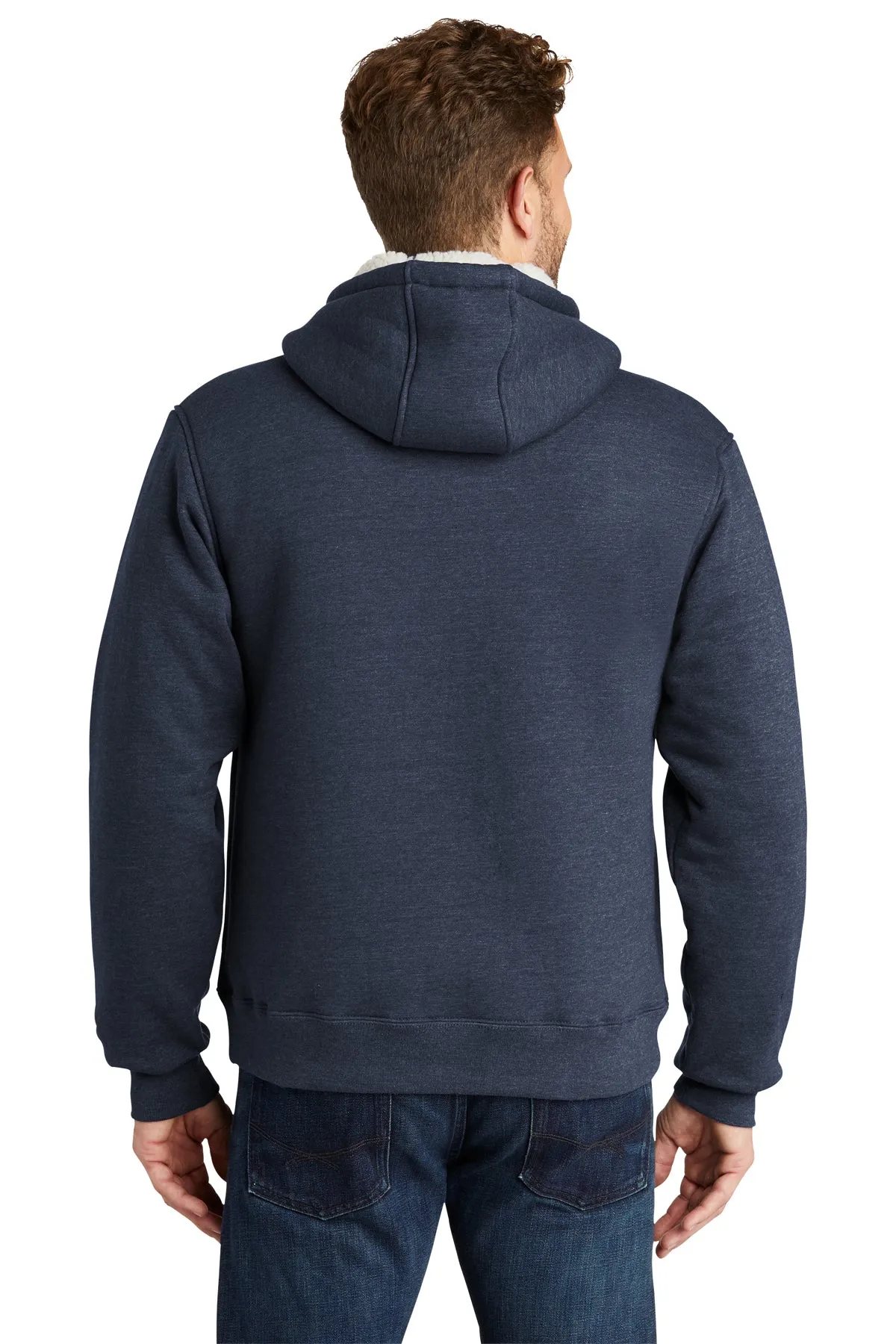 CornerStone Sherpa-Lined Hooded Fleece Jacket, Navy