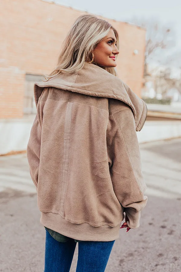 Cozy World Sherpa Corduroy Jacket in Iced Latte