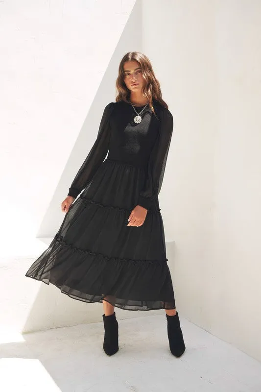 Crinkle Queen Chiffon Sweater Dress