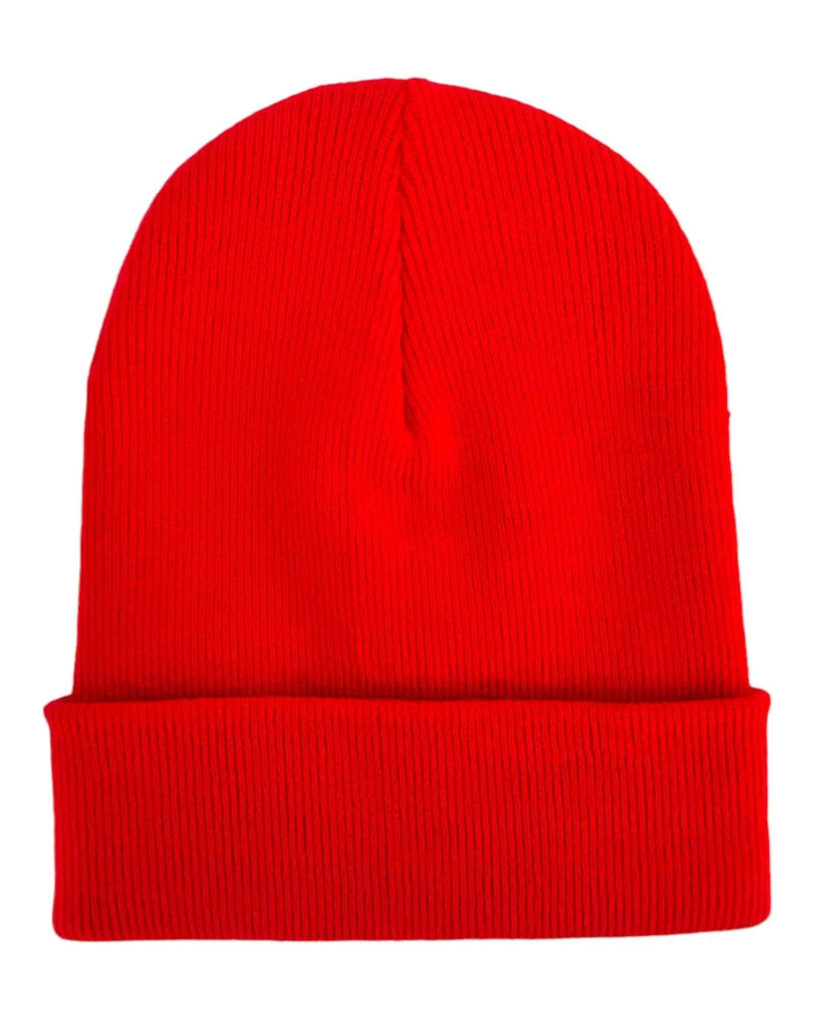 CTD108 HAAKWEAR Knit Cuffed Beanie / Hat - Scarlet Red, Made in USA