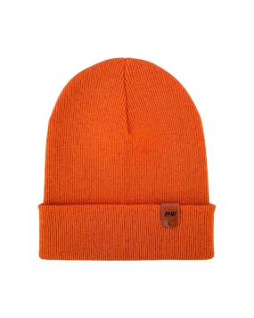 CTD109 HAAKWEAR Knit Cuffed Beanie / Hat - Tiger Orange, Made in USA