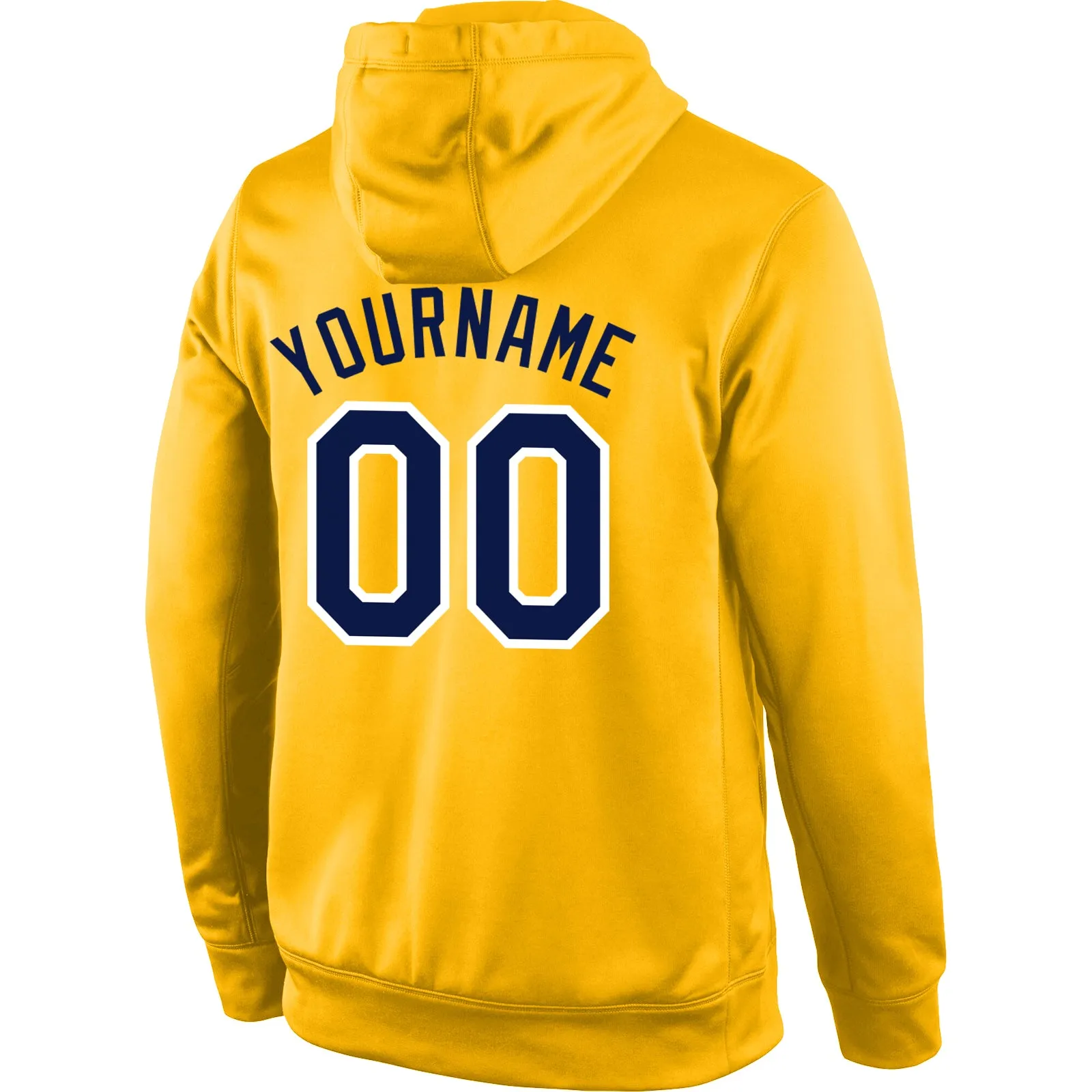 Custom Stitched Gold Navy-White Sports Pullover Sweatshirt Hoodie