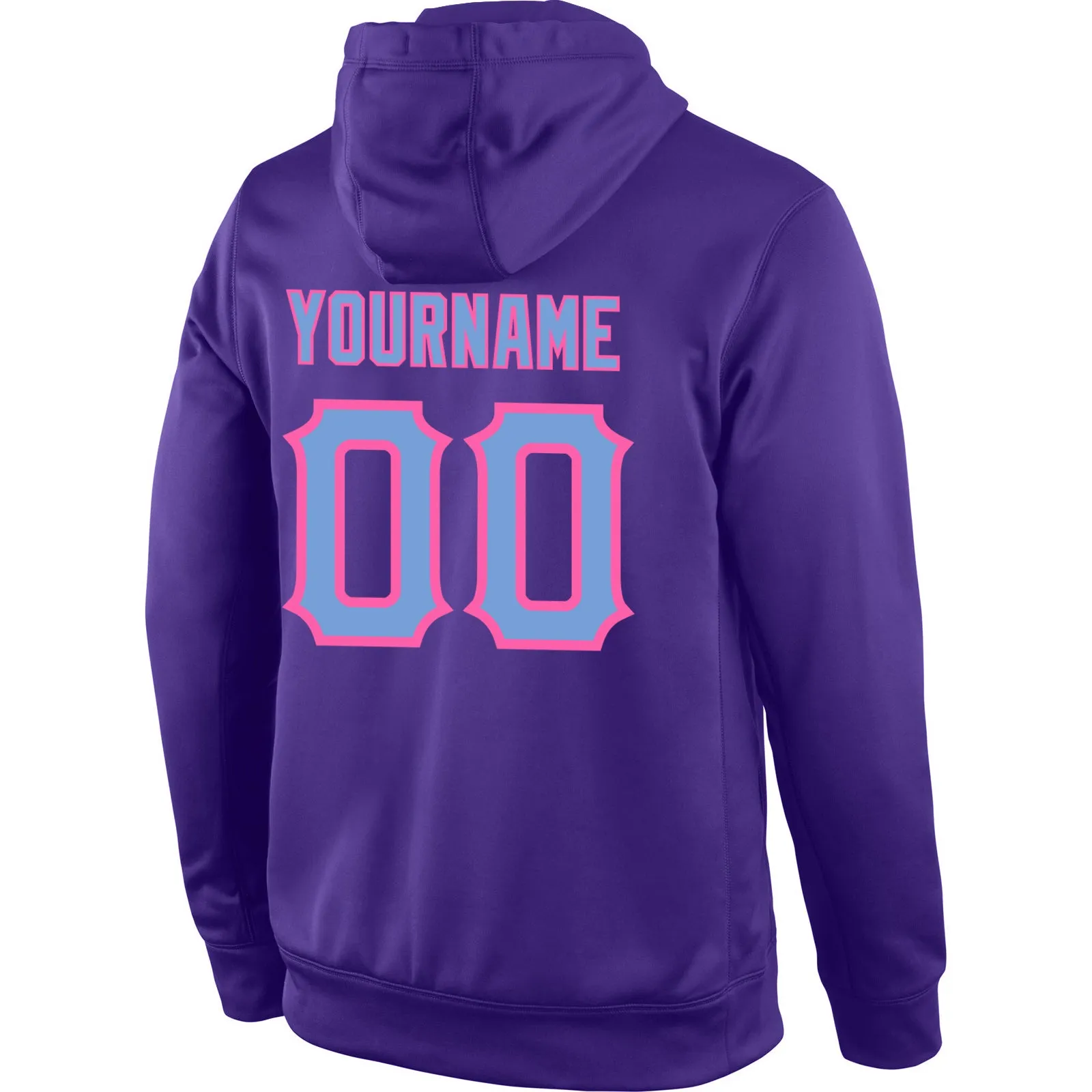 Custom Stitched Purple Light Blue-Pink Sports Pullover Sweatshirt Hoodie