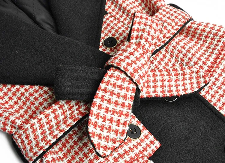 Double Breasted Houndstooth Overcoat