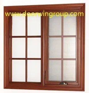 Double Glazing Aluminum Wood Windows, American Casement Style Solid Wood Aluminum Casement Windows - China Aluminum Window, Wood Window