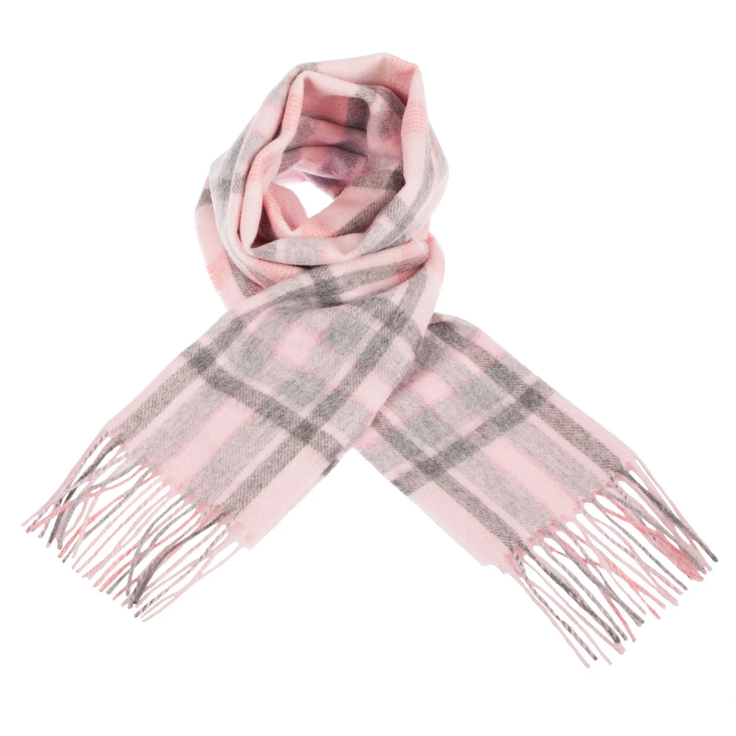 Edinburgh 100% Lambswool Scarf  Henold - Lt Pink/Derby Grey