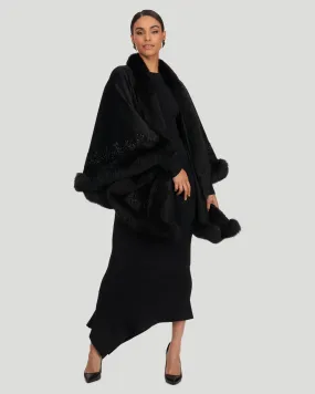 Embroidered Wool and Cashmere Cape