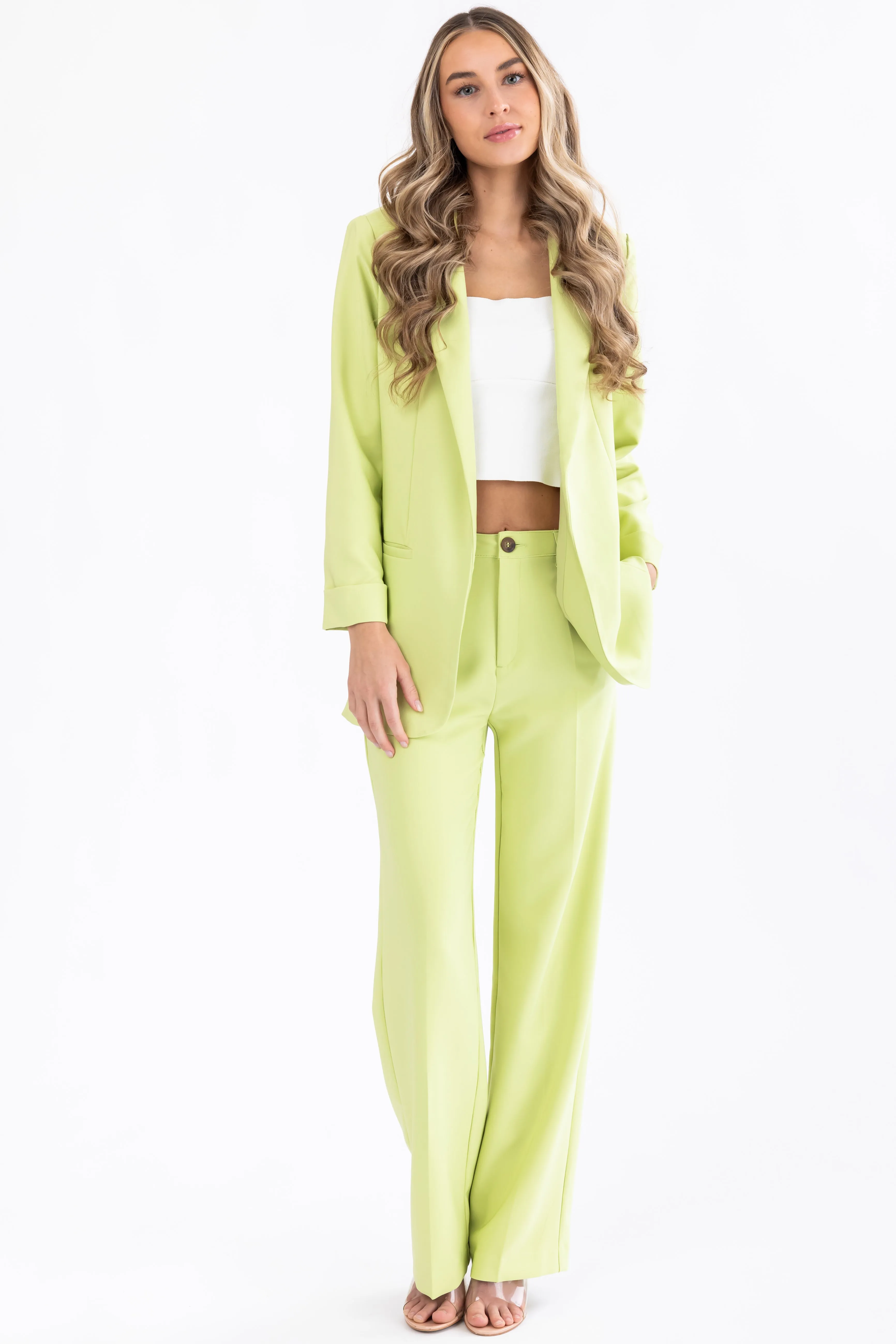 Emily Key Lime Straight Leg Dress Pants