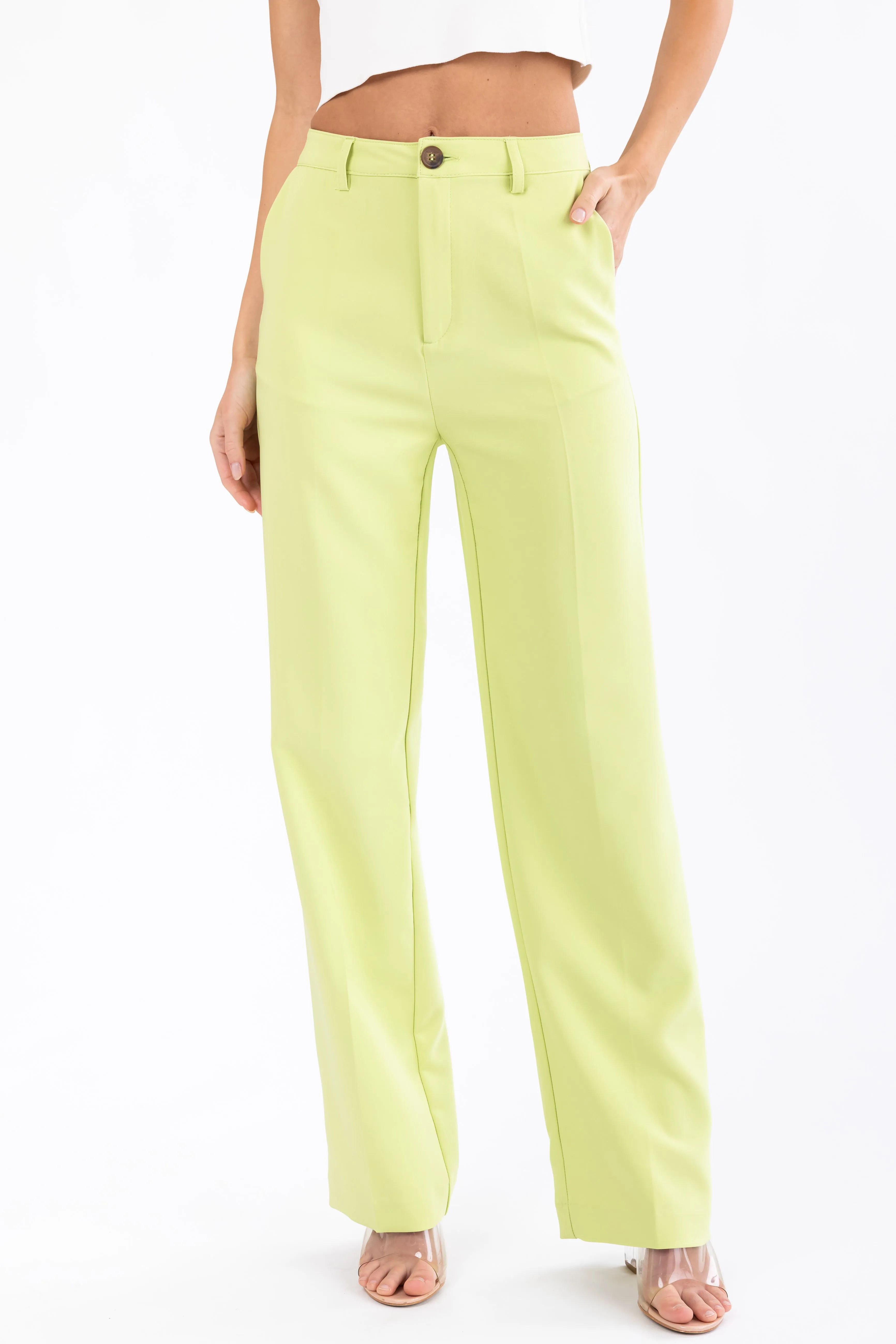 Emily Key Lime Straight Leg Dress Pants