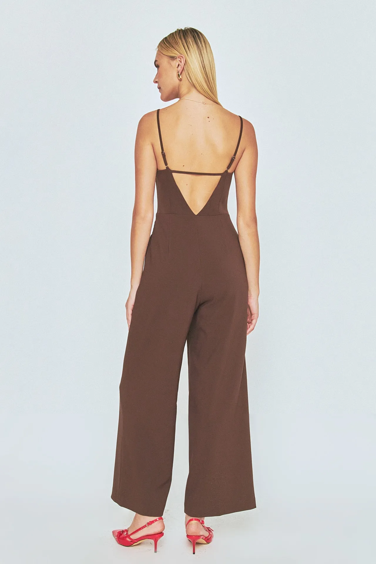 Endless Rose - Adjustable Bustier Wide Leg Jumpsuit