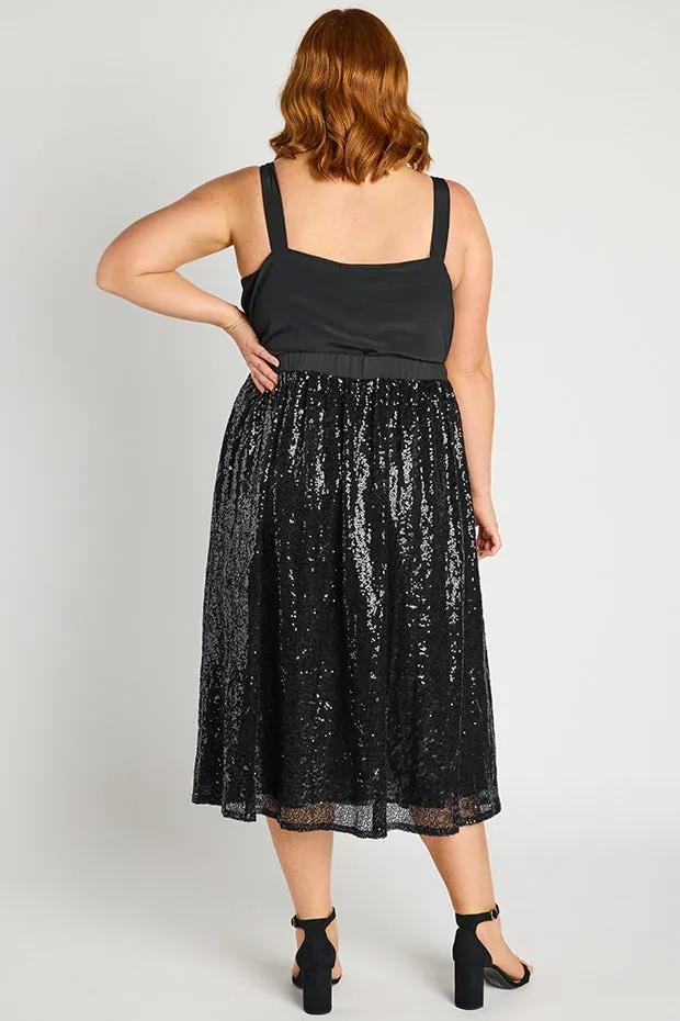 Eras Black Sequin Skirt